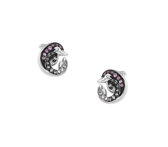 Luxoia - Seinerzeit Pink Delfin Infinity Ohrstecker - SZA-2998-490