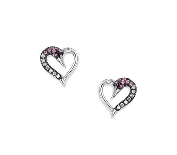Luxoia - Seinerzeit Pink Schwan Herz Ohrstecker - SZA-2998-488