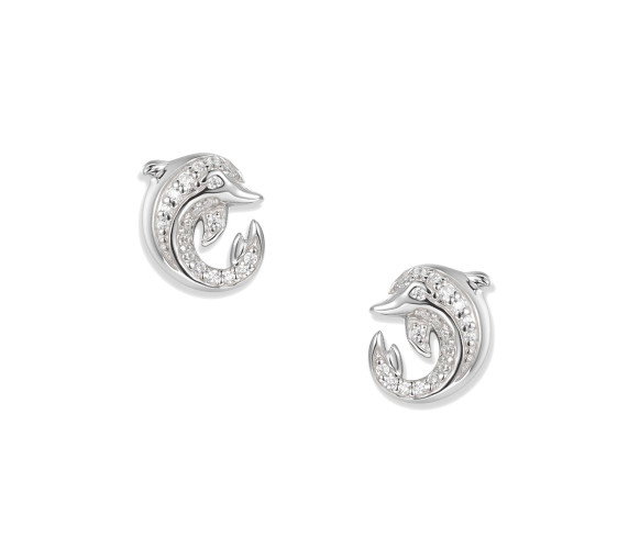 Luxoia - Seinerzeit White Delfin Infinity Ohrstecker - SZA-2990-490