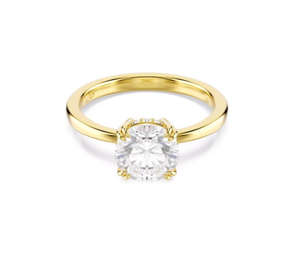Luxoia - Swarovski Stilla Attract Cocktail Ring Round cut White Gold tone plated