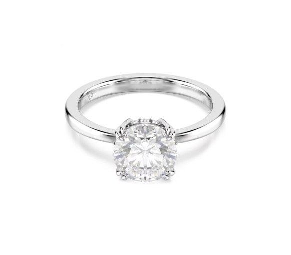 Luxoia - Swarovski Stilla Cocktail Ring Round cut White Silver tone finish