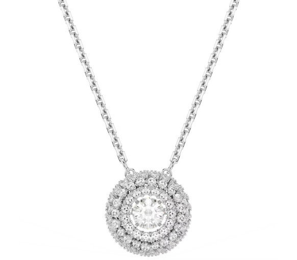 Luxoia - Swarovski Collana Sublima Taglio Round Bianco Placcato rodio - 5738246