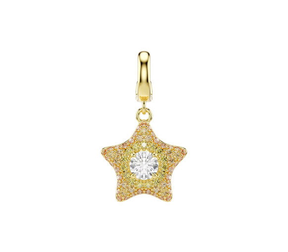 Luxoia - Swarovski Sublima Charm Round cut Star Yellow 18K gold finish - 5755514