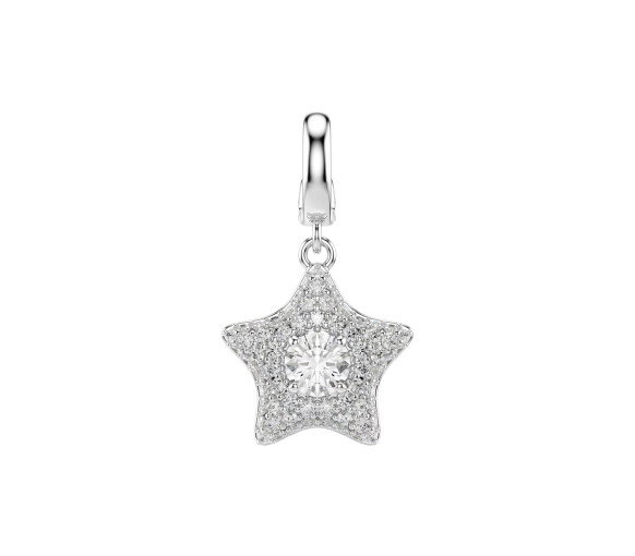 Luxoia - Swarovski Sublima Charm Round cut Star White Rhodium plated - 5760562