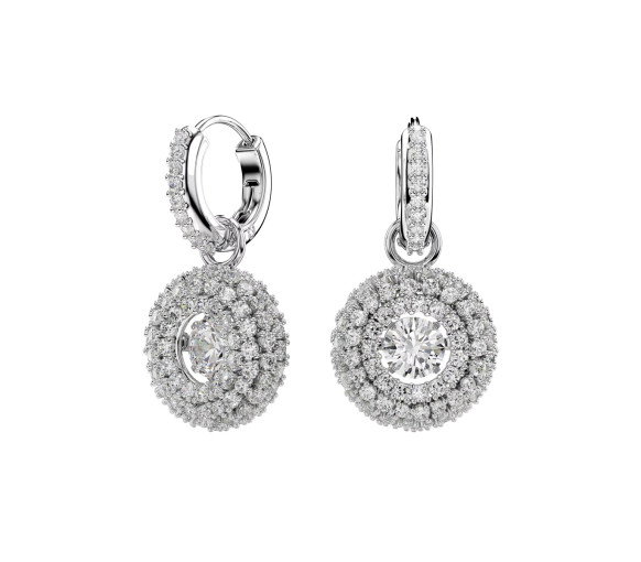 Luxoia - Swarovski Pendants d'oreilles Sublima Taille ronde Blanches Métal rhodié - 5738193