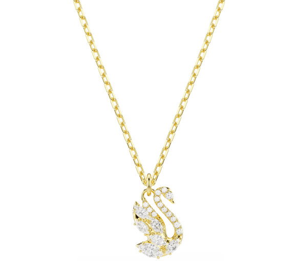 Luxoia - Swarovski Collana Swan Taglio misto Cigno Bianco Finitura oro 18K - 5754626
