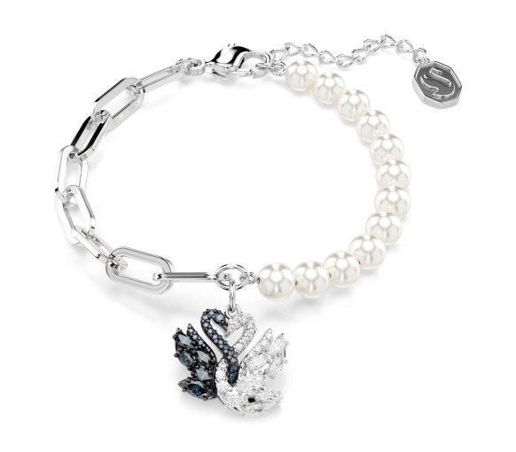 Luxoia - Swarovski Swan Bracelet Crystal pearl Swan Black Mixed metal finish - 5705720