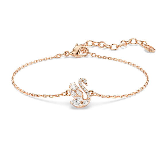 Luxoia - Swarovski Swan Bracelet Mixed cuts Swan White Rose gold tone plated - 5738202