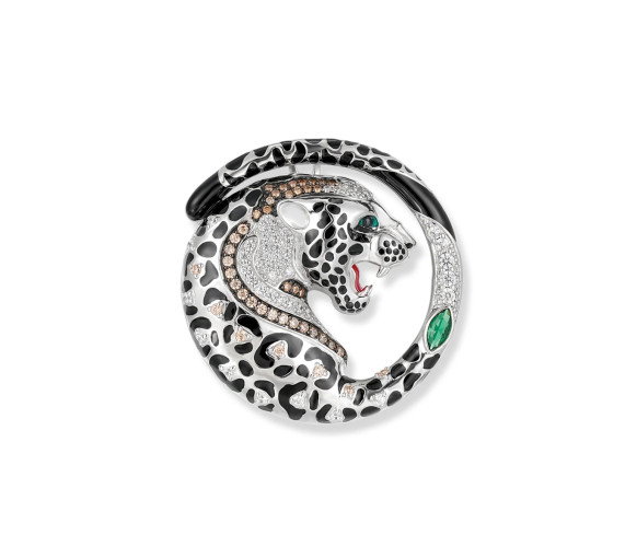 Luxoia - Seinerzeit Jasper Leoparden Anhänger/Brosche - SZA-3990-410