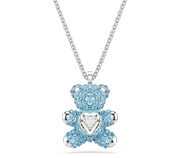 Luxoia - Swarovski Teddy Necklace Bear Blue Rhodium plated - 5737620