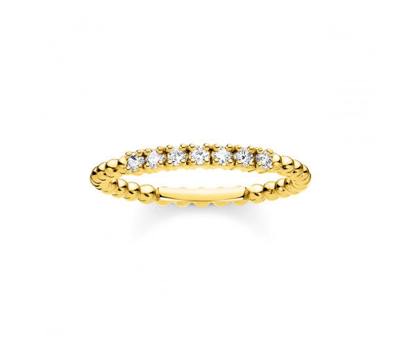 Luxoia - Thomas Sabo Ring Kugeln Mit Weissen Steinen Gold - TR2323-414-14