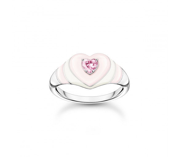 Luxoia - Thomas Sabo Ring Herz mit Pinkem Stein Silber - TR2435-041-9