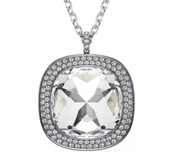 Luxoia - Swarovski Collana e spilla Una Angelic Taglio Cushion Bianchi Mix di placcature - 5751324