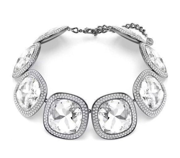 Luxoia - Swarovski Una Angelic choker Cushion cut White Ruthenium plated - 5751551