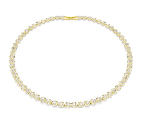 Luxoia - Swarovski Una Angelic Necklace Round cut Small White Gold tone plated - 5751560