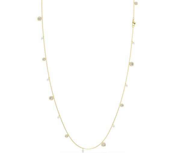 Luxoia - Swarovski Una Angelic Necklace Crystal pearl Round cut White Gold tone plated - 5742380