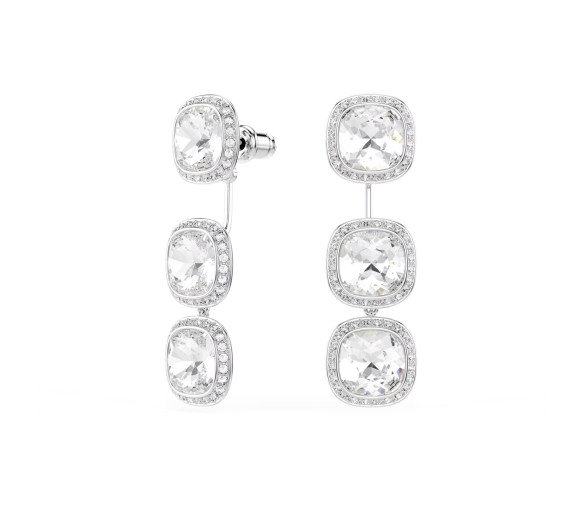 Luxoia - Swarovski Boucles d'oreilles Una Angelic Taille coussin Blanches Métal rhodié - 5754342