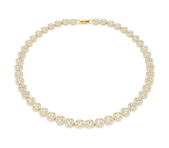 Luxoia - Swarovski Una Angelic Tennis Halskette Rundschliff Weiss Goldlegierungsschicht - 5720505