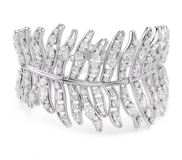 Luxoia - Swarovski Vienna Armband Verschiedene Schliffe Feder Weiss Rhodiniert - 5749378