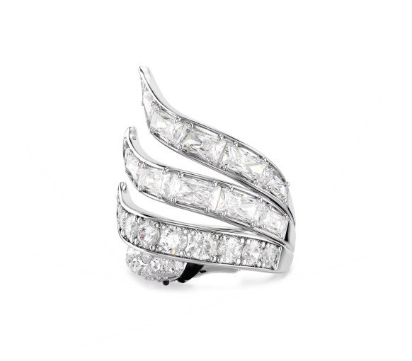 Luxoia - Swarovski Anello cocktail Vienna Taglio misto Cigno Bianco Placcato rodio