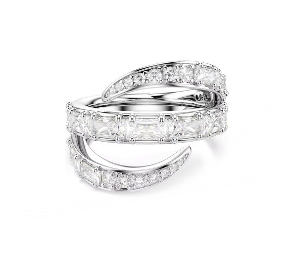 Luxoia - Swarovski Anello Vienna Taglio misto Cigno Bianco Placcato rodio