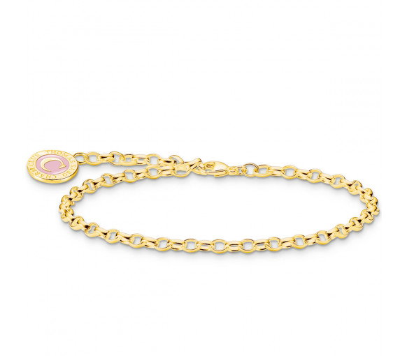 Luxoia - Thomas Sabo Charm Armband mit Pinkem Kaltemaille Vergoldet - X2088-427-39