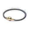 Luxoia - Pandora Bracelet Maille Vénitienne et Cordon Bleu Azur Doré - 563816C02