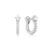 Luxoia - Ania Haie Silver Sparkling Pavé Huggie Ohrringe - E066-04H