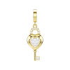 Luxoia - Swarovski Idyllia Charm Verschiedene Schliffe Herz mit Schlüssel Weiss Goldlegierungsschicht - 5742959