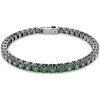 Luxoia - Swarovski Bracelet Tennis Matrix Taille ronde Vert Métal plaqué ruthénium