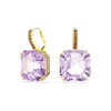 Luxoia - Swarovski Millenia Drop Earrings Square cut Purple 18K gold finish - 5759990