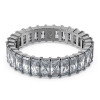 Luxoia - Swarovski Matrix Ring Baguette Schliff Grau Rutheniert