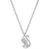 Luxoia - Swarovski Swan Halskette Verschiedene Schliffe Schwan Weiss Rhodiniert - 5754347