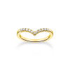 Luxoia - Thomas Sabo Ring V Form mit Weissen Steinen Gold - TR2394-414-14