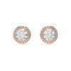 Luxoia - Swarovski Una Angelic Stud Earrings Round cut Pavé White Rose gold tone plated - 5636275