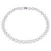 Luxoia - Swarovski Una Angelic Tennis Halskette Rundschliff Weiss Rhodiniert