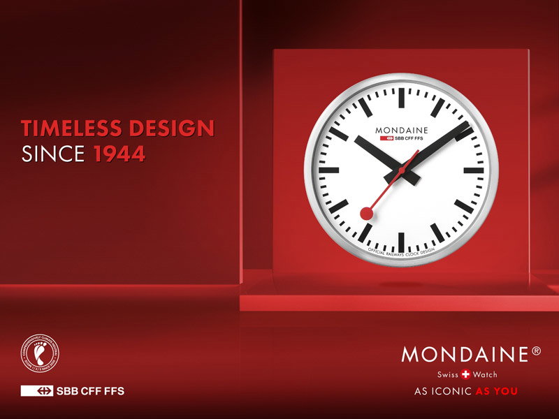 mondaine wall- and table clock